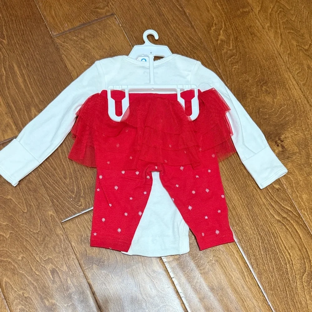 NWT Size 6M Carters Merry and Bright Red and white set